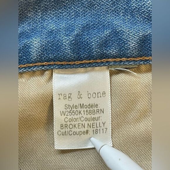 Rag & Bone Justine High Rise Ankle Jeans. Broken Nelly NWT 31 - Picture 9 of 11